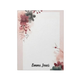 Söt Watercolor Blommigt Personlig Stationary Anteckningsblock