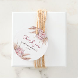 Söt Watercolor Blommigt Rosa Baby Shower Välkommen Gåvor Etiketter
