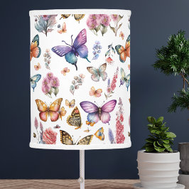 Söt Watercolor Butterfly Blommigt Garden Mönster