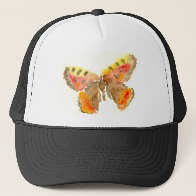 Söt Watercolor Butterfly Hat Truckerkeps (Framsida)