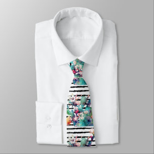 Söt Watercolor Cactus Blommigt Black Rand Slips