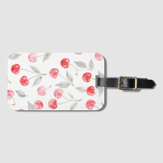 Söt Watercolor cherry Frukt Mönster Bagagebricka (Framsida horisontal)