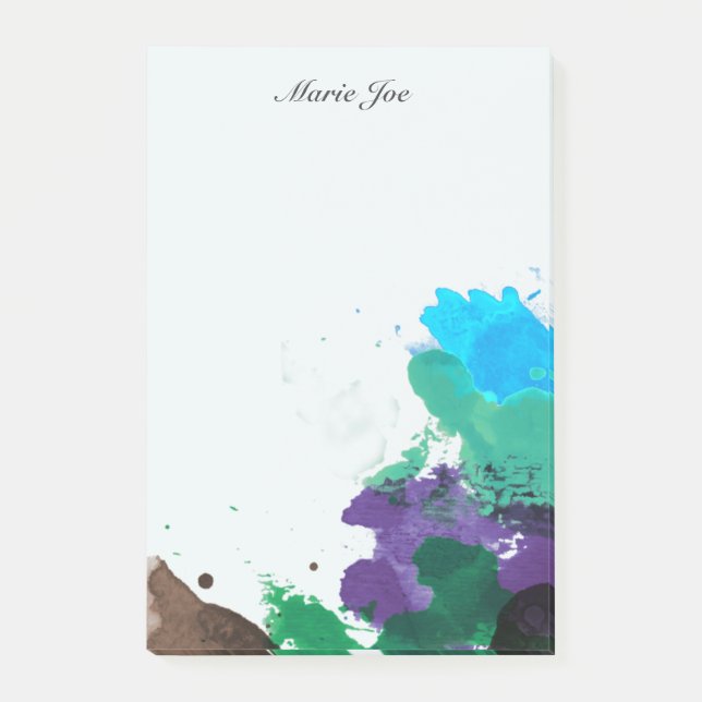 Söt Watercolor Confetti Splatter Boarder Post-it Block (Framsida)