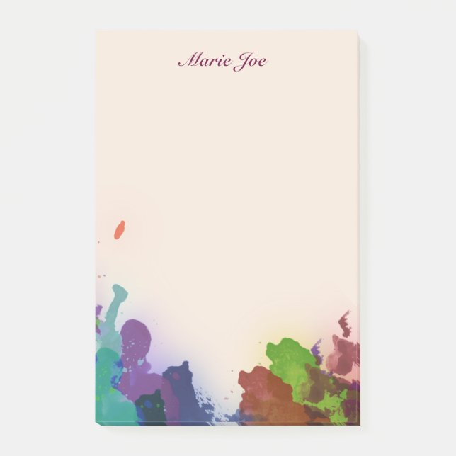 Söt Watercolor Confetti Splatter Boarder Post-it Block (Framsida)