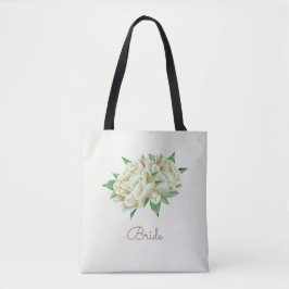 Söt Watercolor Cream Peonies Tygkasse