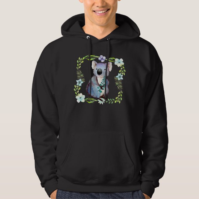 Söt Watercolor Cute Koala Hoodie (Framsida)