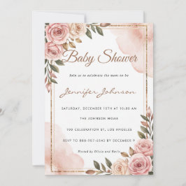 Söt Watercolor Flowers Garden Baby Shower Inbjudningar