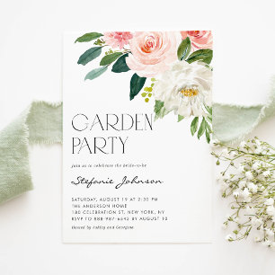 Söt Watercolor  Flowers Garden Party Inbjudningar
