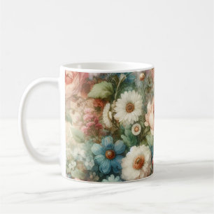 Söt Watercolor Flowers Kaffemugg