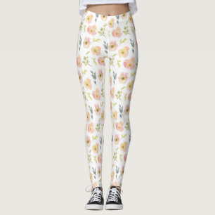 Söt Watercolor Flowers Leggings
