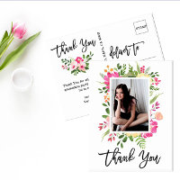 Söt Watercolor Flowers Script Photo Tack