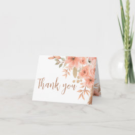 Söt Watercolor Flowers Vår Tack Kort