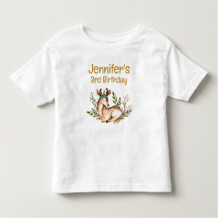Söt Watercolor Hjort: Down Boho Birthday T Shirt