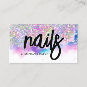 Söt Watercolor HoloGraph Glitter Nail Artist