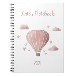 Söt Watercolor Luftballong Notebook Anteckningsbok