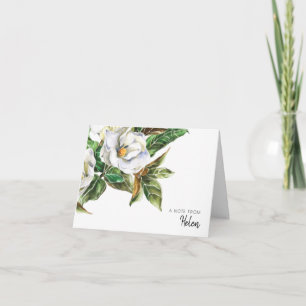 Söt Watercolor Magnolias Personlig Tack Kort