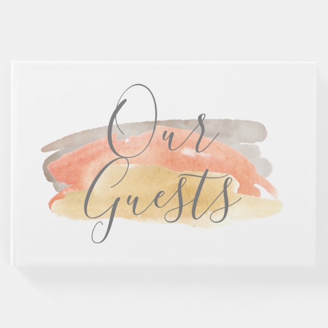 Söt Watercolor Minimalist Bröllop Gästböcker (Framsida)