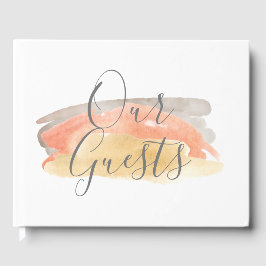 Söt Watercolor Minimalist Bröllop Gästböcker