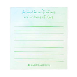 Söt Watercolor Motivering Quote Namn Anteckningsbl Anteckningsblock