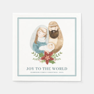 Söt Watercolor Ntivity Baby Jesus jul Pappersservett