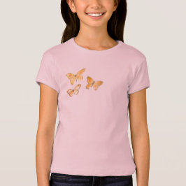Söt Watercolor Orange Butterflies Tee Shirt