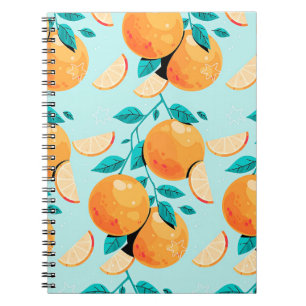Söt Watercolor Orange Citrus Anteckningsbok