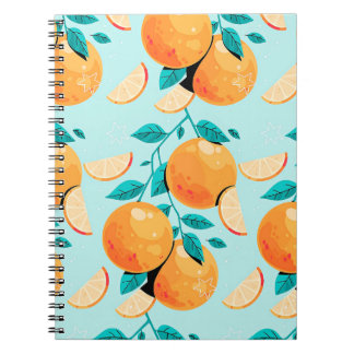 Söt Watercolor Orange Citrus Anteckningsbok