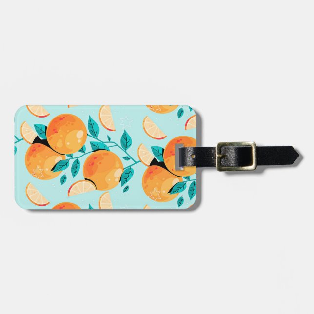 Söt Watercolor Orange Citrus Bagagebricka (Horisontell Framsida)