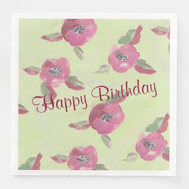 Söt Watercolor Papper Napkins Pappersservett (Framsida)