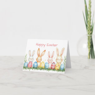 Söt Watercolor Påskhares Helgdag Card Kort