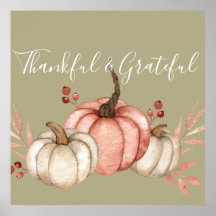 Söt Watercolor Pumpkins on Sage