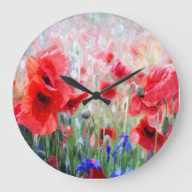 Söt Watercolor Red Poppies Paeing