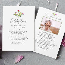 Söt Watercolor Rosa Blommigt Firande Life Inbjudningar