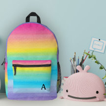 Söt Watercolor Rosa Rainbow Rand Monogram