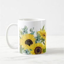 Söt Watercolor Solros Blommigt