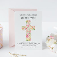 Söt Watercolor Vår Blommigt Kor Christening