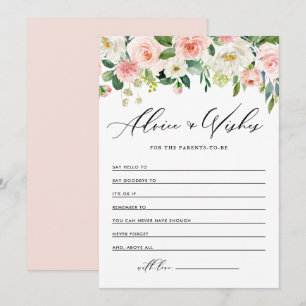 Söt Watercolor Vår blommor Baby Shower Rådkort