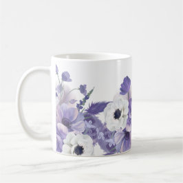 Söt Watercolor Violet Blommigt Kaffemugg