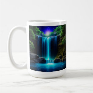 Söt Waterfall vid nattlig, mystisk Personlig Kaffemugg