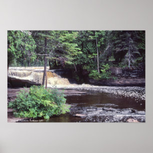 Söt Waterfall Wabash River i Indiana 1981 Poster