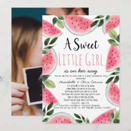 Söt Watermelon Baby Shower by Mail Photo Inbjudningar