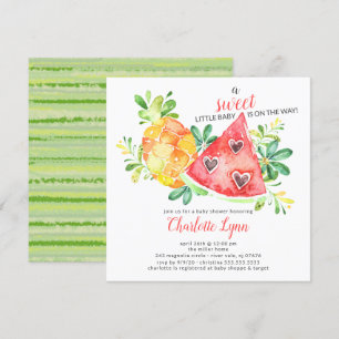 Söt Watermelon Baby Shower-inbjudan Inbjudningar