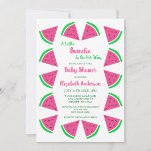 Söt Watermelon Baby Shower Inbjudningar