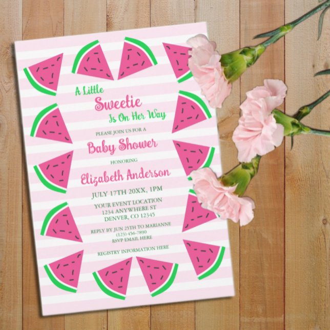 Söt Watermelon Baby Shower Inbjudningar (Skapare uppladdad)