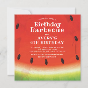 Söt Watermelon Birthday-inbjudan Inbjudningar