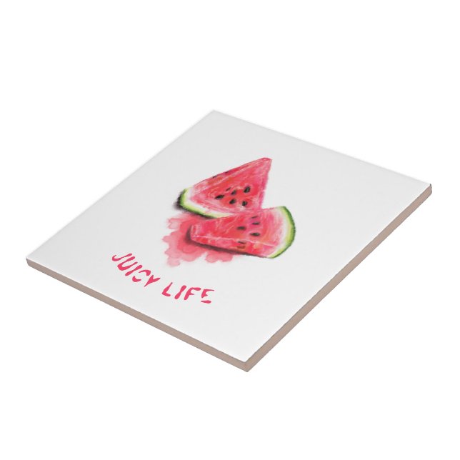Söt Watermelon Funny Ceramic Tile - Anpassningsbar Kakelplatta (Sidan)