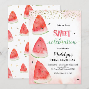 Söt Watermelon Sommardag-inbjudan Inbjudningar
