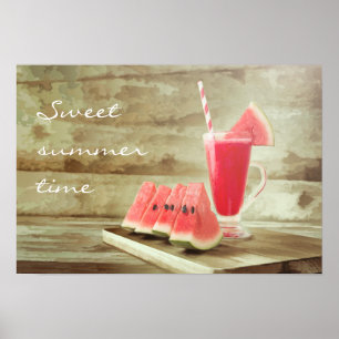 Söt Watermelon Time - Rustic Summer Poster