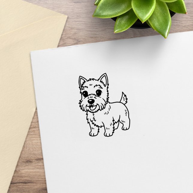 Söt West Highland Terrier Hund 1x1 Stämpel (Skapare uppladdad)