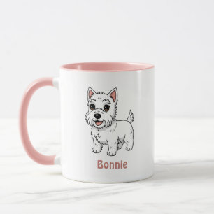 Söt West Highland White Terrier Hund Anpassat Namn Mugg